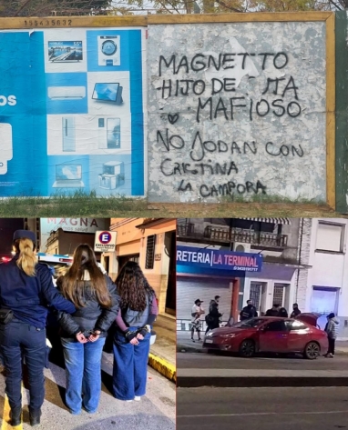 Detuvieron a jóvenes que hacían graffiti por CFK y legisladores cargaron contra los represores Frigerio y Roncaglia